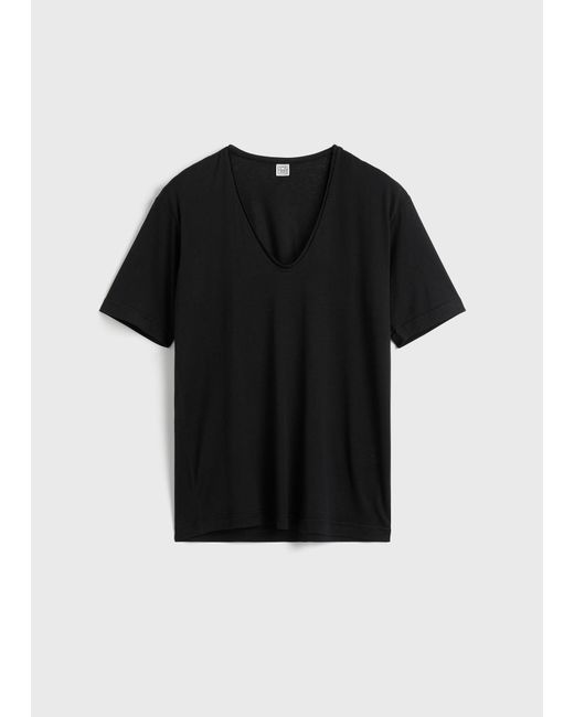 Totême Black Cotton Silk Tee