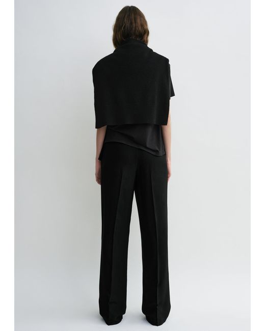 Totême Black Double-Pleat Fluid Trousers