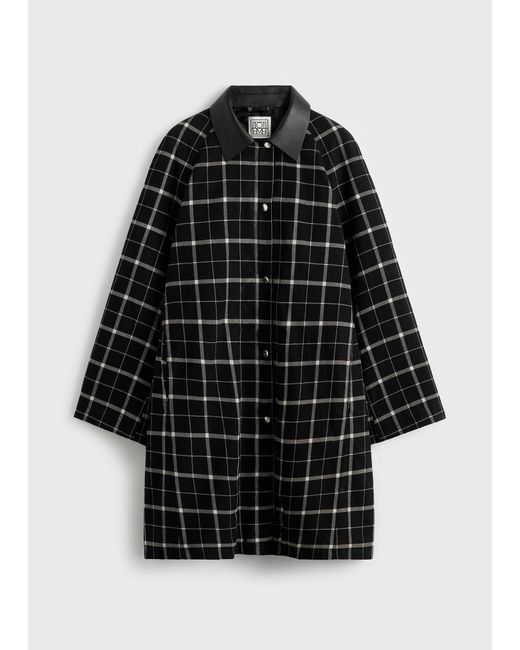 Totême Black Windowpane Country Coat