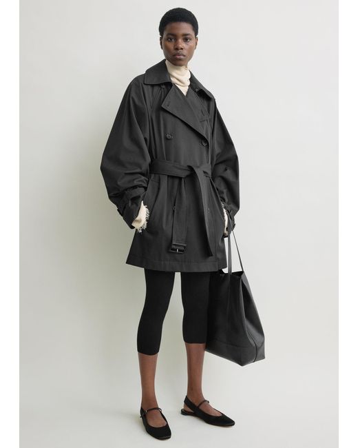 Totême Black Washed Cotton Trench