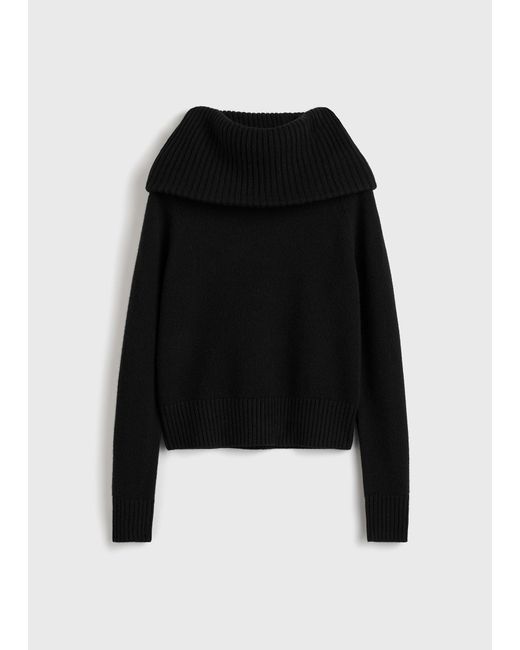 Totême  Black Funnel Wool Knit