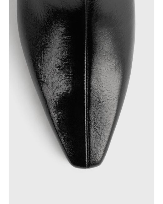 Totême  Black Slim Naplack Ankle Boots