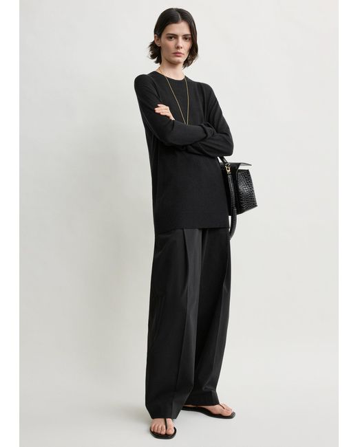 Totême Black Long-Sleeve Tee Knit