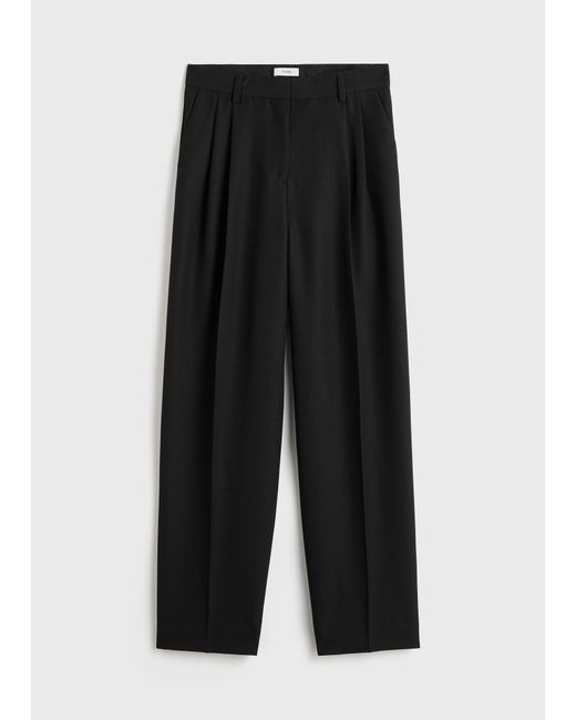 Totême White Double-Pleat Tailored Trousers