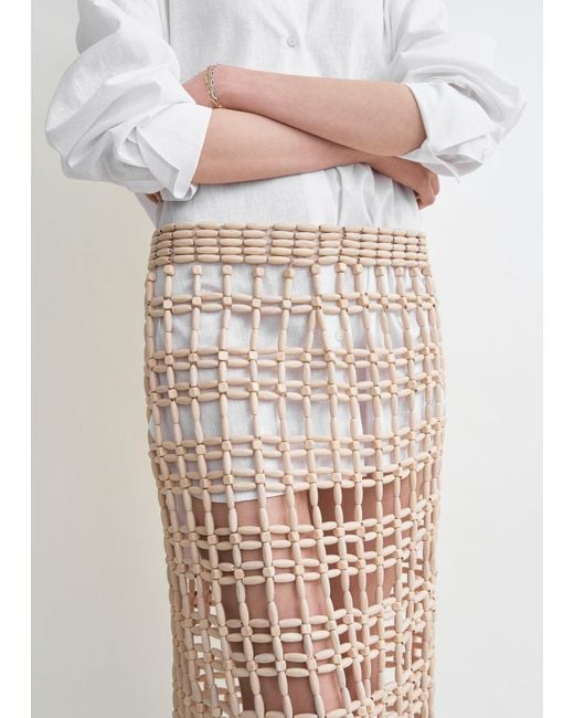 Totême Natural Beaded Skirt