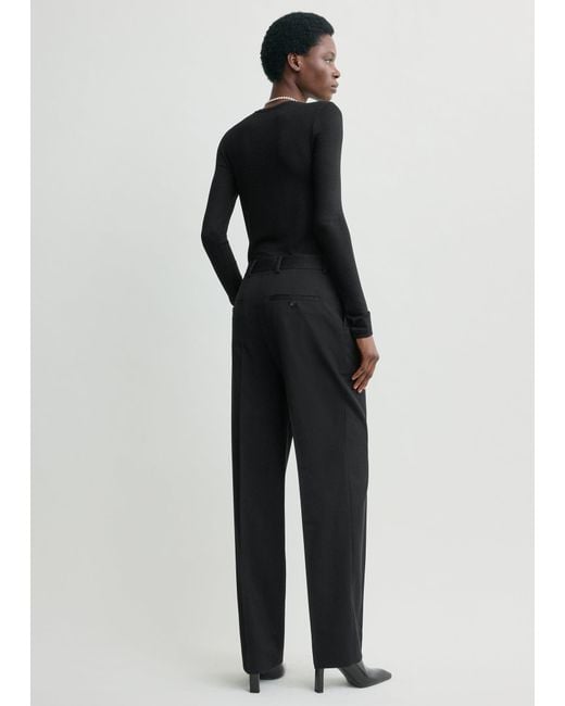 Totême Black Pleat Trousers