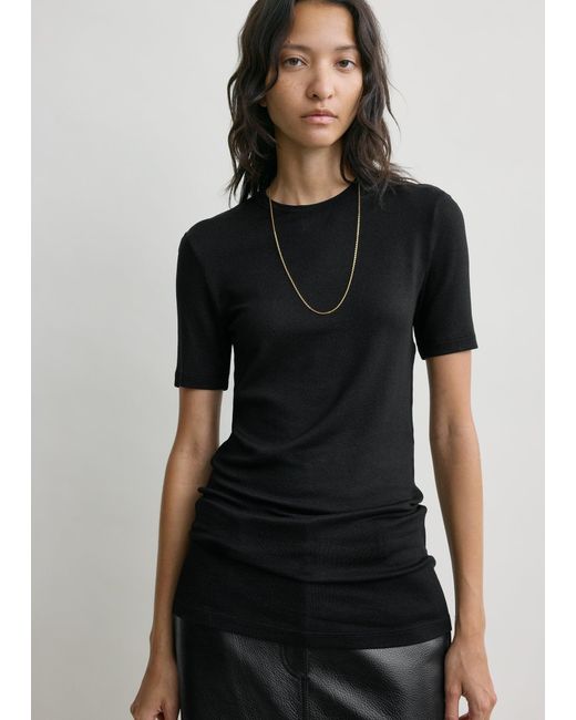 Totême Black Classic Jersey Tee