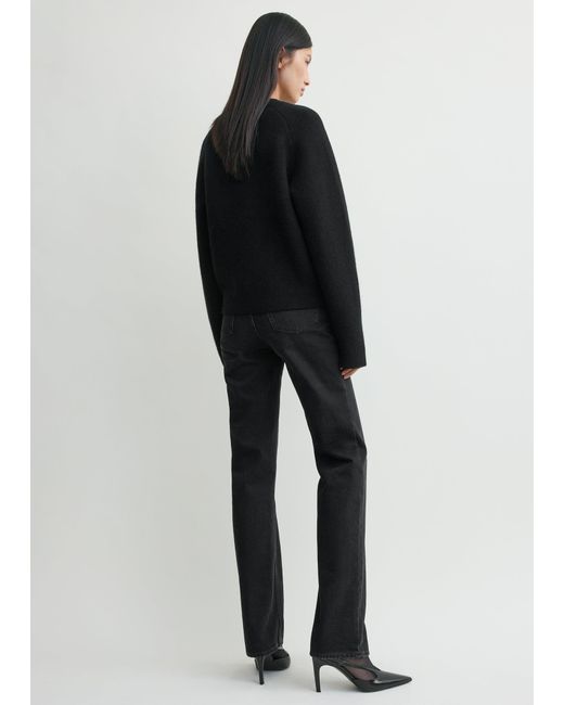 Totême Black Hammered Button Cardigan