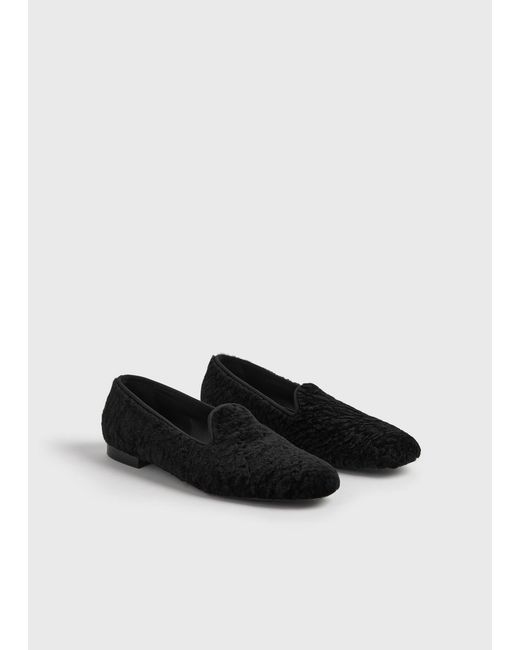Totême White Shearling Loafers