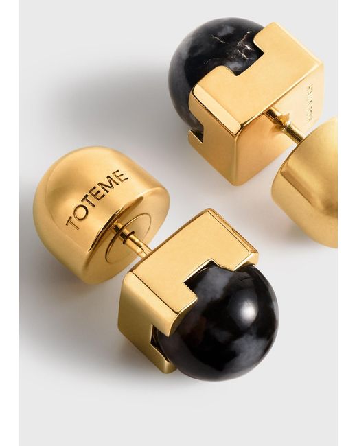 Totême  White Jasper Studs/Off