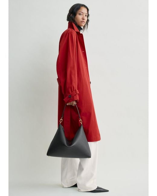 Totême  Black Medium Bevel Grained-Leather Bag