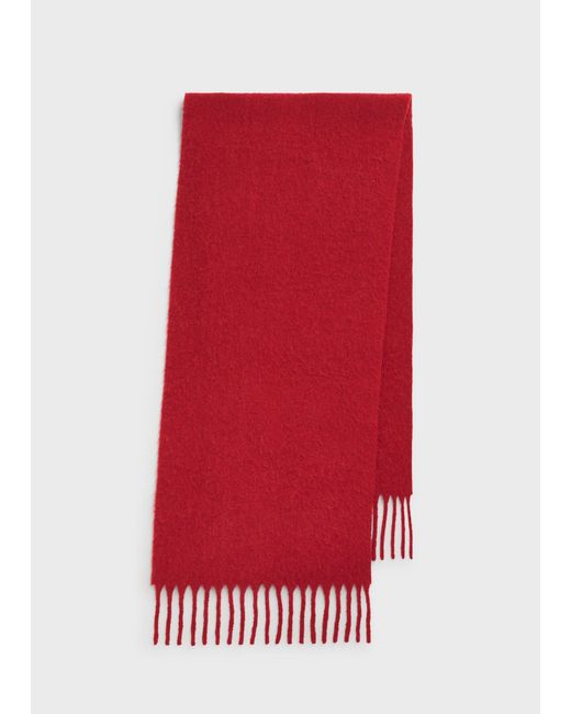 Totême Red Fuzzy Scarf