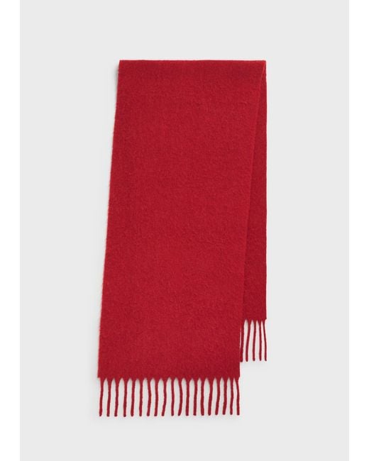 Totême Red Fuzzy Scarf