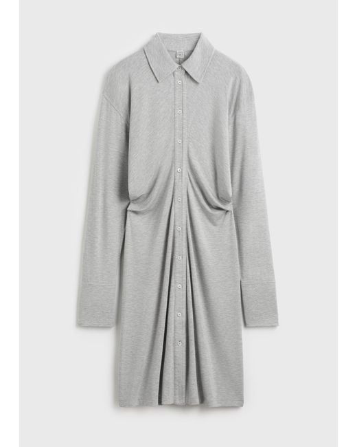 Totême  Natural Slouch Jersey Shirtdress Pale Mélange