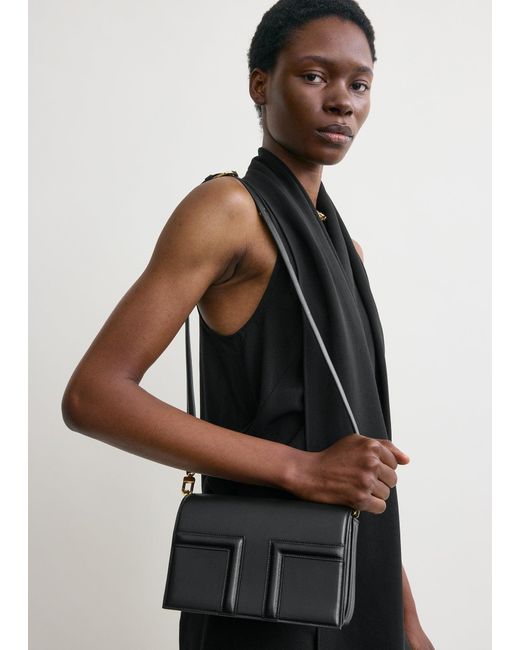 Totême  Black Mini T-Flap Leather Bag