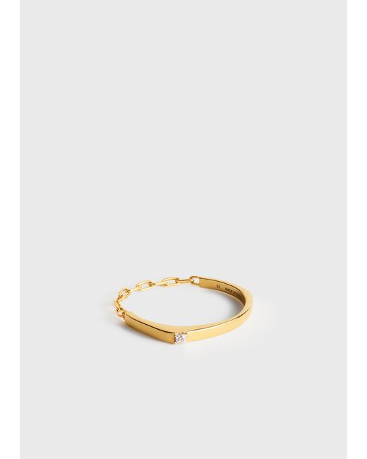 Totême  White Diamond Chain Ring 18Kt