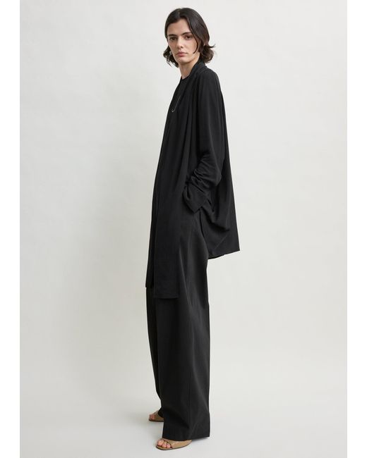 Totême  Black Draped Scarf Blouse