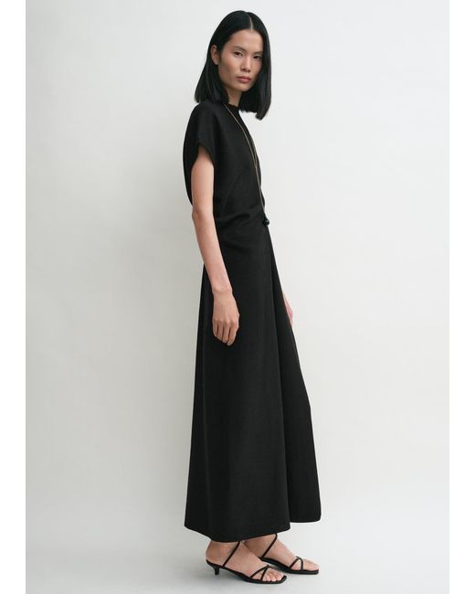 Totême Black Slouch Waist Basketweave Dress