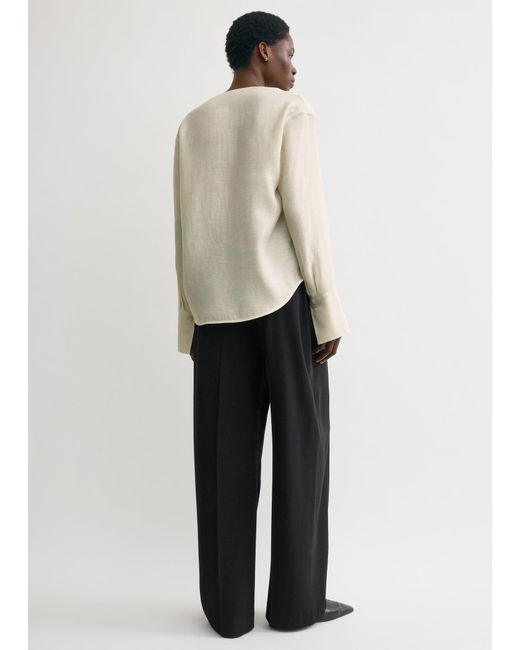 Totême White Cowl Blouse