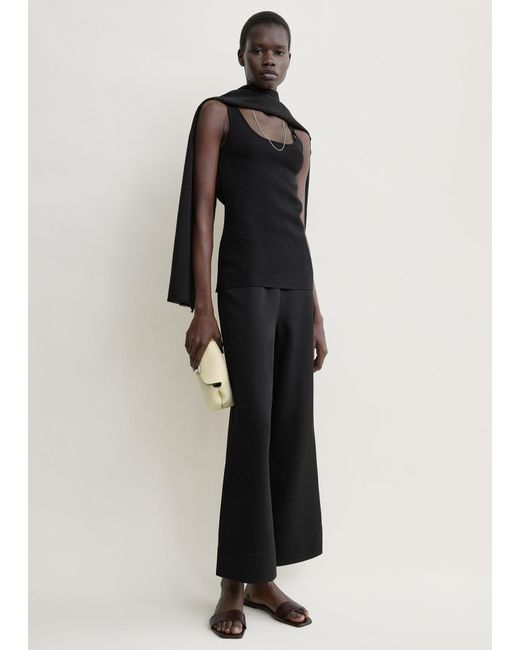 Totême  Black Fluid Satin Trousers