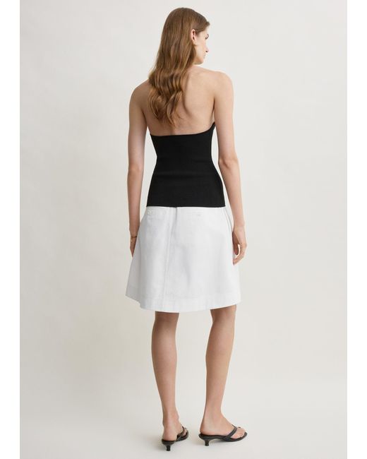 Totême White Compact Knit Halter Top