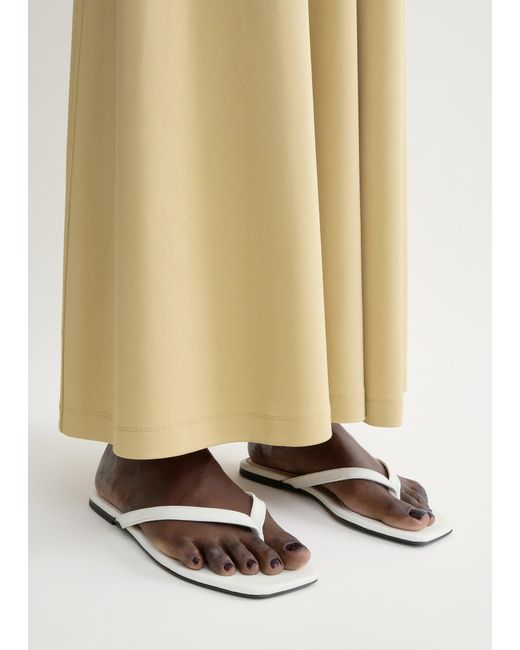Totême  White Naplack Flip Flops