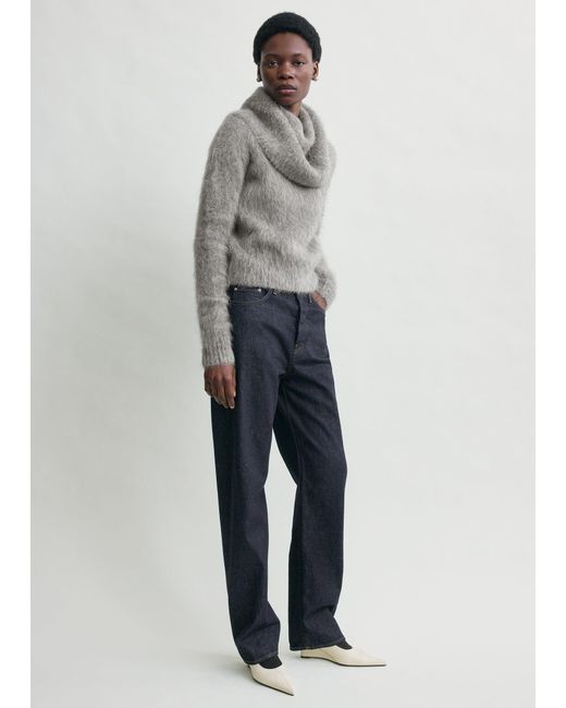 Totême  Gray Funnel Alpaca-Blend Knit