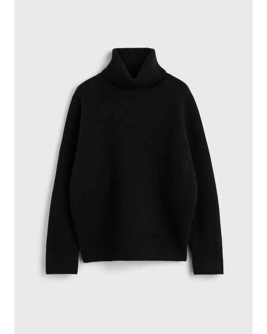 Totême Black Double-Knit Turtleneck