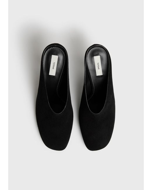 Totême  Black Contour Suede Mules
