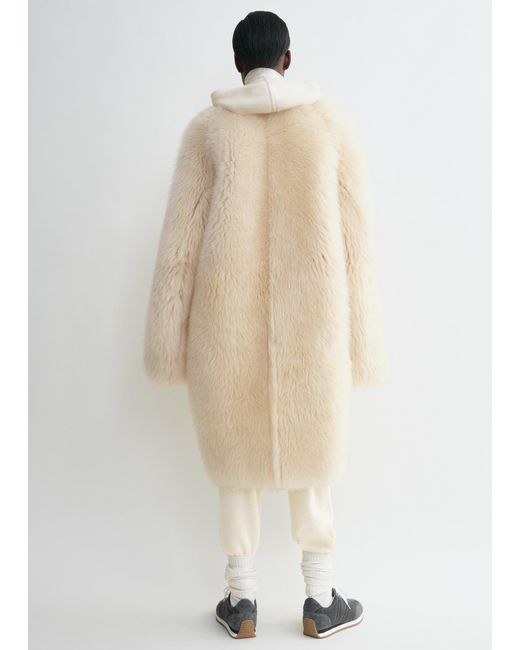 Totême Natural Two-Way Shearling Coat Cream/Caramel