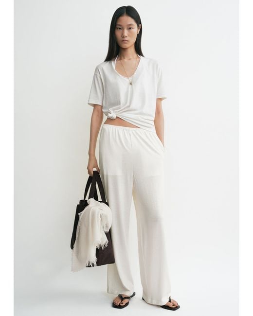 Totême Natural Cotton Silk Pj Bottoms