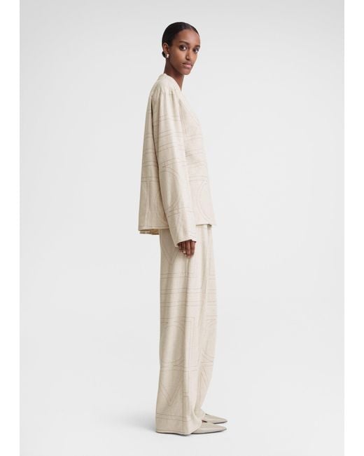 Totême  Natural Monogram Flannel Pj Top