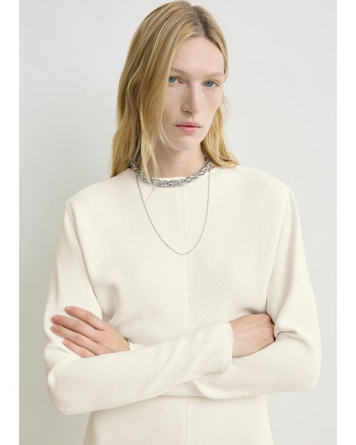 Totême White Long-Sleeve Slouch Waist Dress