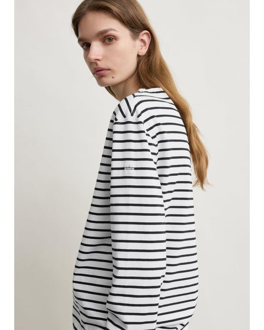 Totême  Gray Stripe Jersey Long-Sleeve Tee