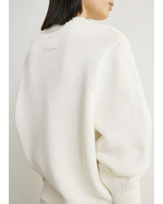 Totême  White Oversized Crew Knit