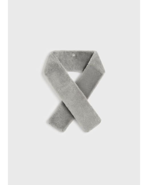 Totême  Gray Shearling Tuxedo Scarf