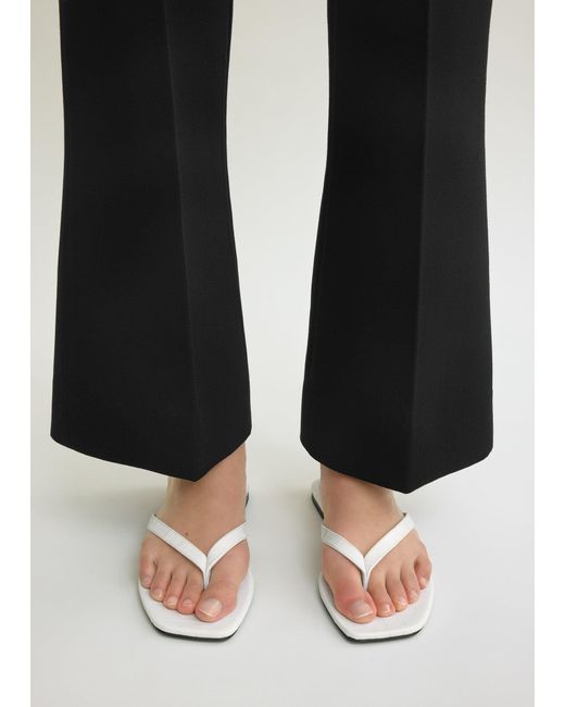 Totême  White Croco-Embossed Flip Flops