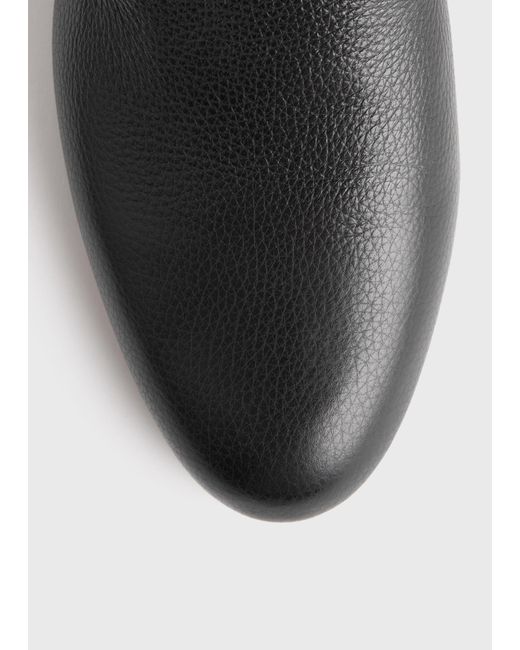 Totême White Grained-Leather Loafers