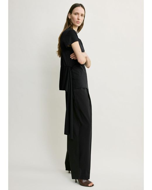 Totême Black Tie-Waist Jersey Top