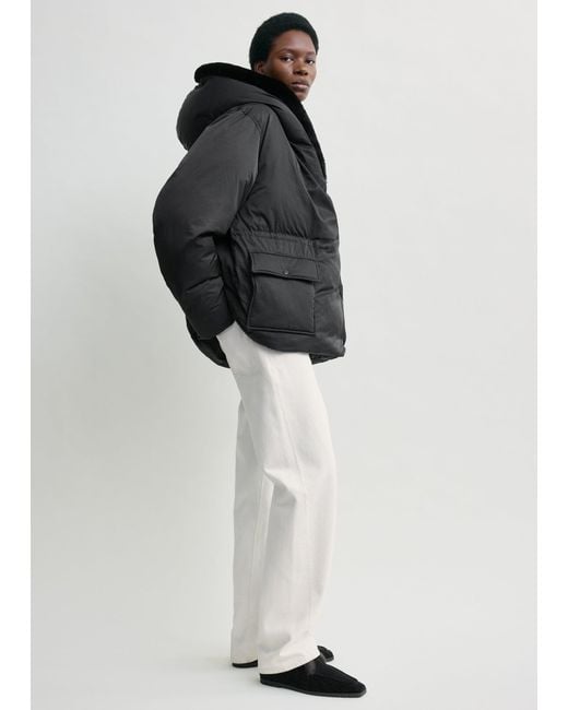 Totême Black Cinched Puffer Jacket