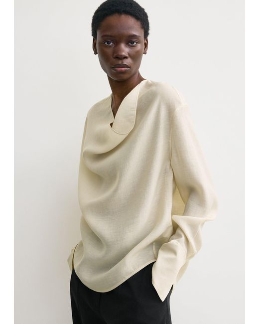 Totême White Cowl Blouse