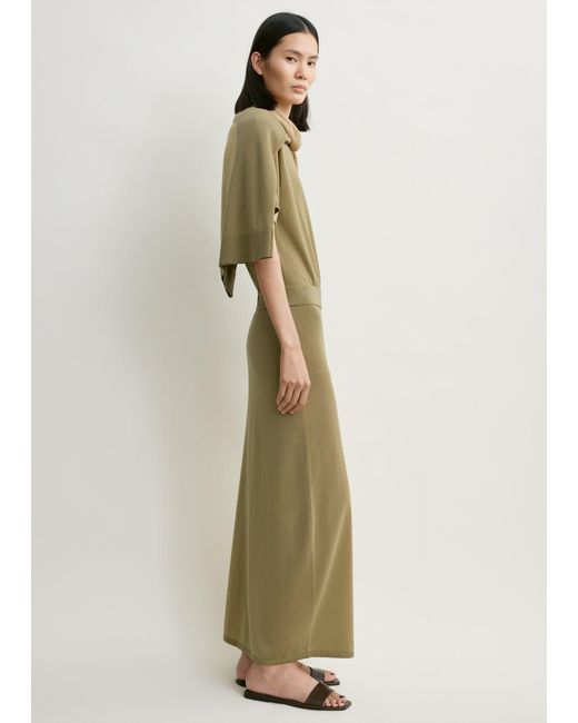 Totême Green Long Knit Skirt
