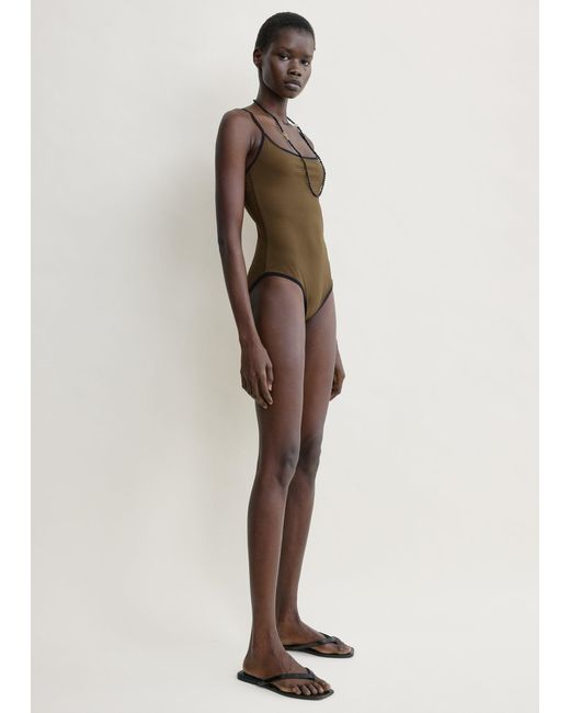 Totême Natural Stripe Edge Swimsuit