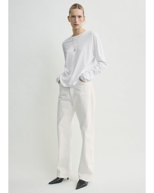 Totême White Classic Long-Sleeve Tee