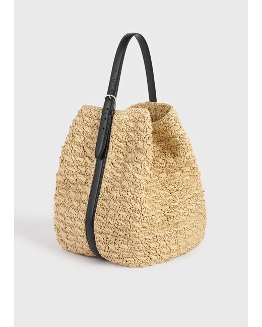 Totême Natural Belted Paper Raffia Tote