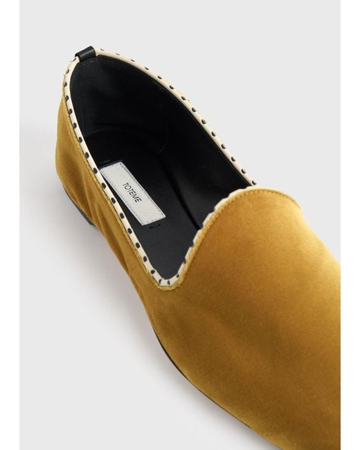 Totême  White Velvet Venetian Slippers