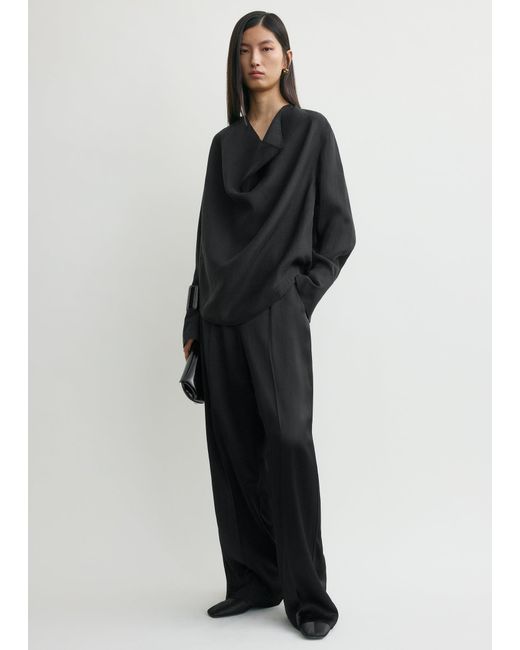Totême Black Cowl Blouse