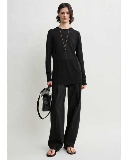 Totême Black Long-Sleeve Tee Knit