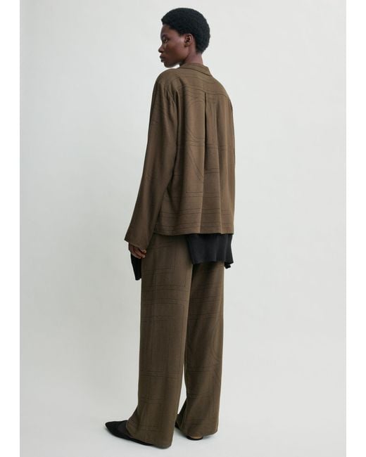 Totême  Brown Monogram Flannel Pj Top