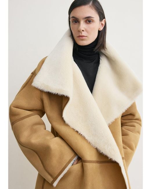 Totême Natural Draped Shearling Coat